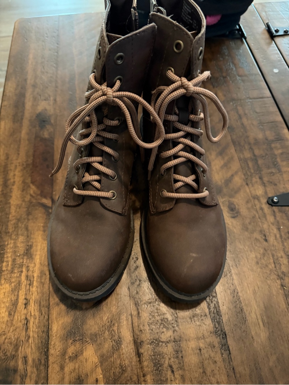 Women’s Brown Lace-Up Combat Boots